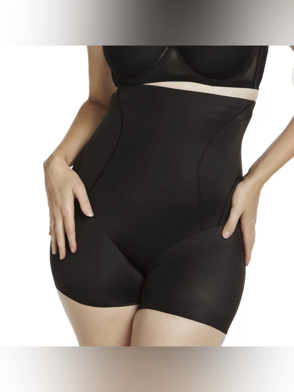 High-Waist Firm Control Shaping Shorts - Black - Naomi & Nicole